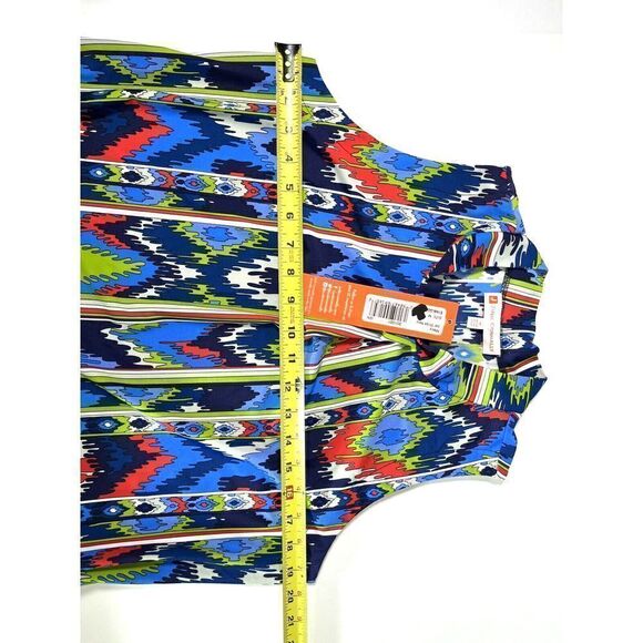 Jude Connally Womens Mock Neck Sleeveless Macy Top Sz Medium Ikat Geometric New - Picture 9 of 11